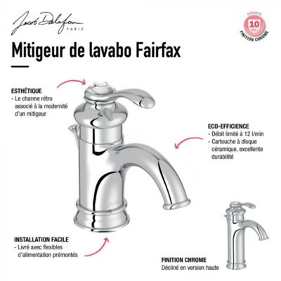 Mitigeur lavabo JACOB DELAFON Fairfax + nettoyant Briochin