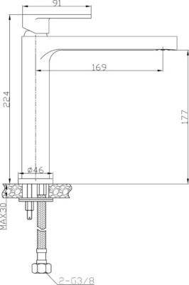 Mitigeur lavabo médian chromé Essebagno Cortes