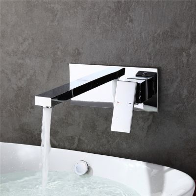 Mitigeur Lavabo Mural Robinet Salle de Bain pour Baignoire et Lavabo Robinet Lavabo Encastré Mural Design Moderne