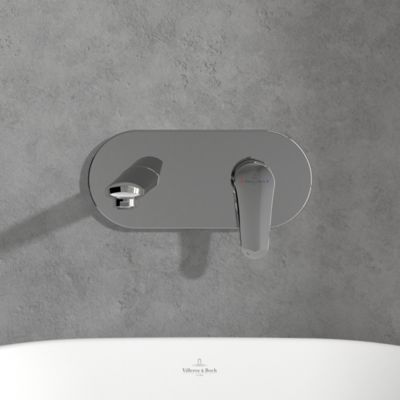 Mitigeur lavabo mural VILLEROY ET BOCH O.novo Start avec vidage Push Open chrome