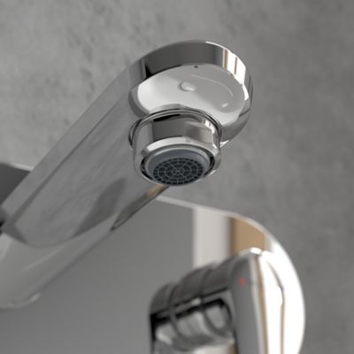 Mitigeur lavabo mural VILLEROY ET BOCH O.novo Start avec vidage Push Open chrome