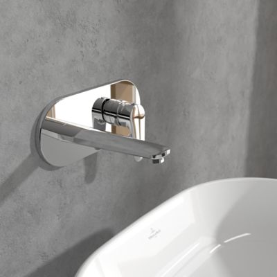 Mitigeur lavabo mural VILLEROY ET BOCH O.novo Start avec vidage Push Open chrome