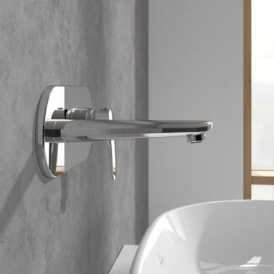 Mitigeur lavabo mural VILLEROY ET BOCH O.novo Start avec vidage Push Open chrome