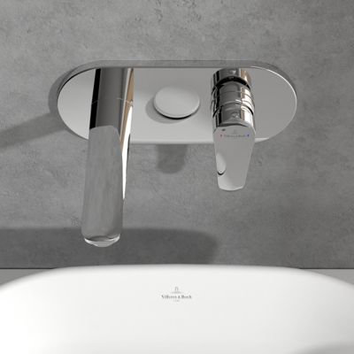 Mitigeur lavabo mural VILLEROY ET BOCH O.novo Start avec vidage Push Open chrome