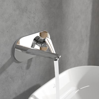 Mitigeur lavabo mural VILLEROY ET BOCH O.novo Start avec vidage Push Open chrome