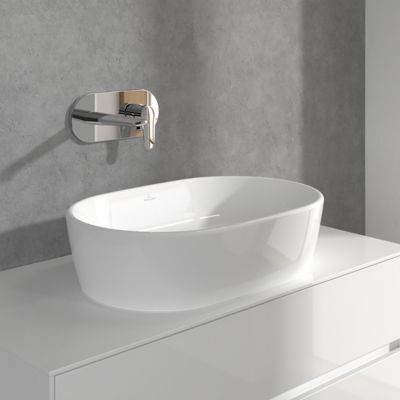 Mitigeur lavabo mural VILLEROY ET BOCH O.novo Start avec vidage Push Open chrome