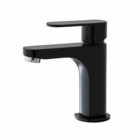 Mitigeur lavabo noir mat avec bonde H 14.6 cm - Nolen