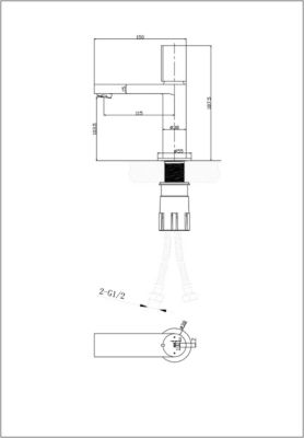 Mitigeur lavabo noir mat et or rose Essebagno Exil