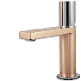 Mitigeur lavabo or rose et chrome Essebagno Exil