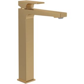 Mitigeur lavabo surélevé VILLEROY ET BOCH Architectura Square avec vidage Push Open Brushed Gold