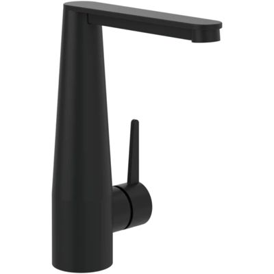 Mitigeur lavabo VILLEROY ET BOCH Conum ouverture côté avec vidage Push Open Noir mat