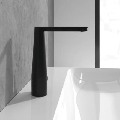 Mitigeur lavabo VILLEROY ET BOCH Conum ouverture côté avec vidage Push Open Noir mat