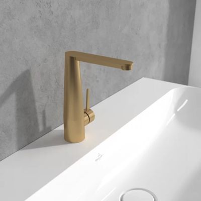 Mitigeur lavabo VILLEROY ET BOCH Conum ouverture côté avec vidage Push Open Or brossé