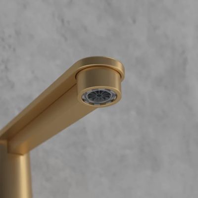 Mitigeur lavabo VILLEROY ET BOCH Conum ouverture côté avec vidage Push Open Or brossé