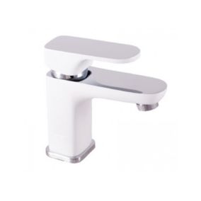 Mitigeur lavabo YUKON en laiton chromé blanc