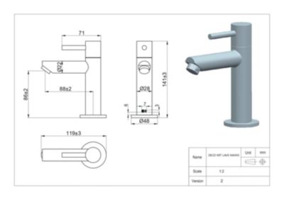 Mitigeur lave-mains façon inox eau froide Essebagno Deco