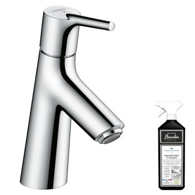 Mitigeur lave-mains HANSGROHE 80 sans tirette ni vidage chrome + nettoyant Briochin