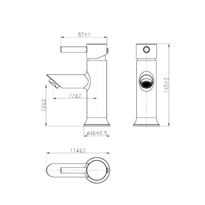 Mitigeur lave mains or brossé Essebagno Luisa