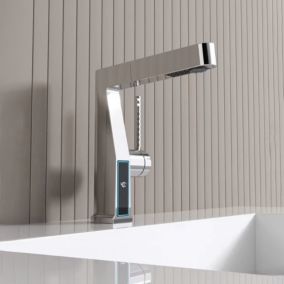 Mitigeur led de lavabo chrome, Brunus