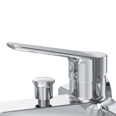 Mitigeur mécanique de baignoire avec douchette et support Robinet Salle de Bain Chromé, FTA15000 Hit AM.PM