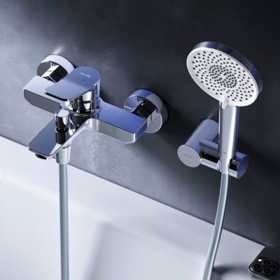 Mitigeur mécanique de baignoire avec douchette et support Robinet Salle de Bain Chromé, FXA15000  X-Joy AM.PM