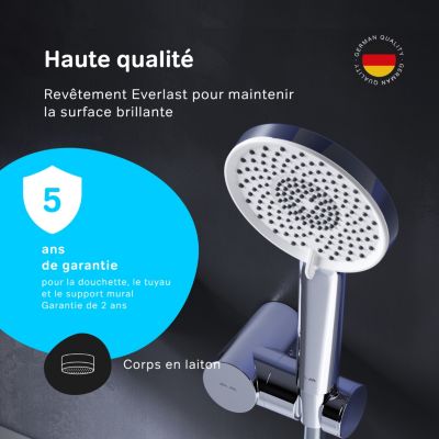 Mitigeur mécanique de baignoire avec douchette et support Robinet Salle de Bain Chromé, FXA15000  X-Joy AM.PM