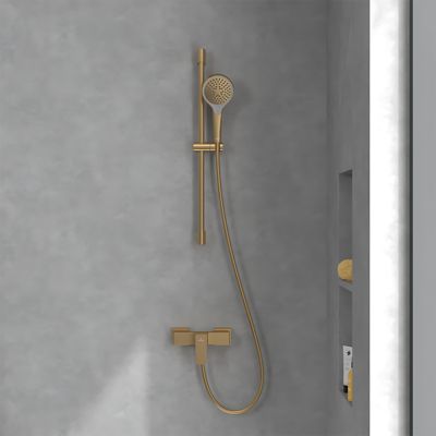 Mitigeur mécanique douche VILLEROY ET BOCH Architectura Square + Ensemble de douche Verve Showers 3 jets Or brossé