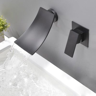 Mitigeur mural de lavabo Cascade Noir