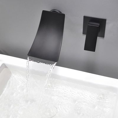 Mitigeur mural de lavabo Cascade Noir