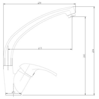 Mitigeur NOVA pour évier avec bec de cygne - GARIS - R01-18005CR