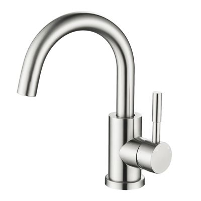 Mitigeur pivotant 360, argent, acier inoxydable, eau chaude/froide, facile à installer, lavabo, petite cuisine, bain/cuisine