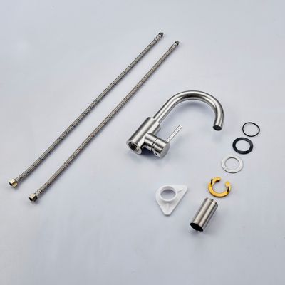 Mitigeur pivotant 360, argent, acier inoxydable, eau chaude/froide, facile à installer, lavabo, petite cuisine, bain/cuisine