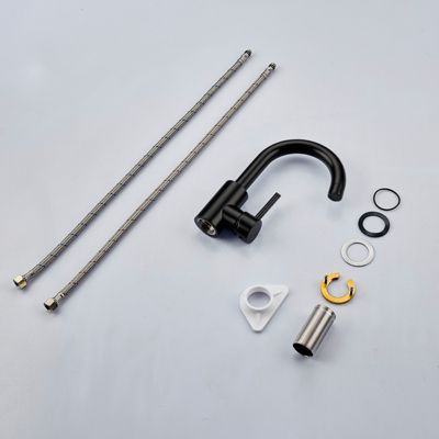 Mitigeur pivotant 360, noir, acier inoxydable, eau chaude/froide, facile à installer, lavabo, petite cuisine, bain/cuisine