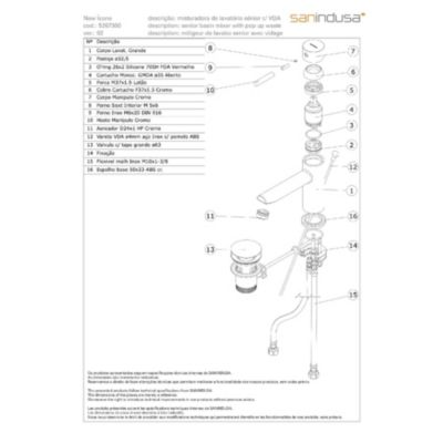 Mitigeur pour lavabo ou vasque bec long SANINDUSA New Icone chromé économie d'énergie Cold Open