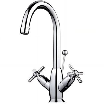 Mitigeur pour évier de cuisine bec haut orientable SANINDUSA Kopa Arc or brossé