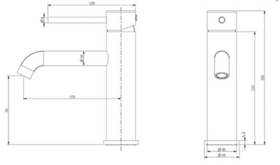 Mitigeur, robinet de lavabo pour salle de bain rond design et moderne (Gris brossé) LuxuryBain