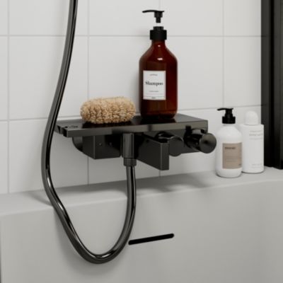 Mitigeur thermostatique bain/douche gris GoodHome Kolima