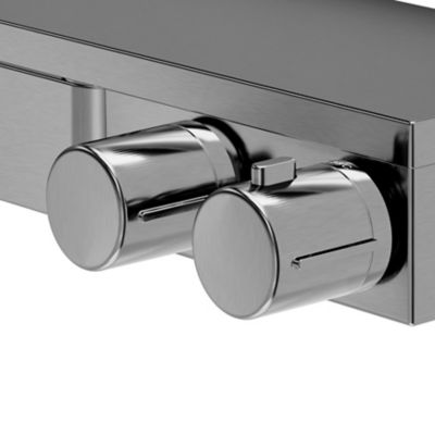 Mitigeur thermostatique bain/douche gris GoodHome Kolima