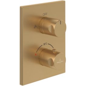 Mitigeur thermostatique encastré 2 voies VILLEROY ET BOCH Universal rectangle Or brossé