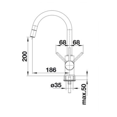 Mitigeur évier avec douchette anthracite Blanco 521455