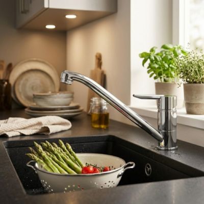 Mitigeur évier chromé NF Essebagno Tango Plus