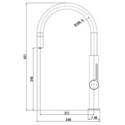 Mitigeur évier cuivre brossé Essebagno Reflet