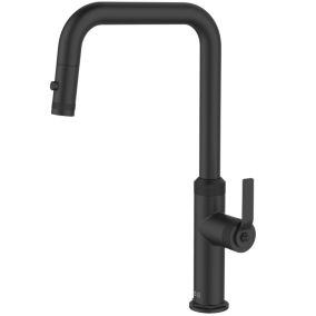 Mitigeur évier à douchette extractible noir mat Essebagno Molette