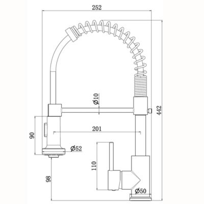 Mitigeur évier à douchette or brossé Essebagno Plimo