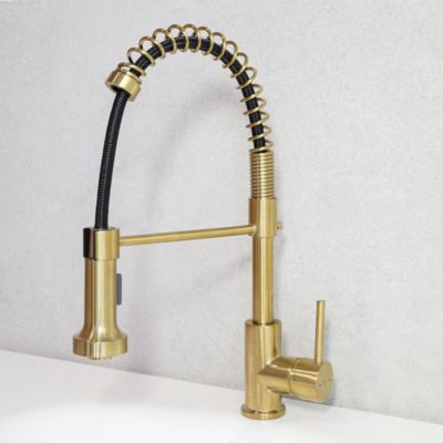 Mitigeur évier à douchette or brossé Essebagno Plimo