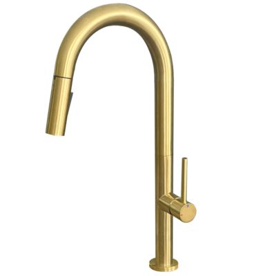 Mitigeur évier à douchette or brossé Essebagno Portofino