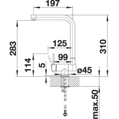 Mitigeur évier monocommande chromé Blanco 521545