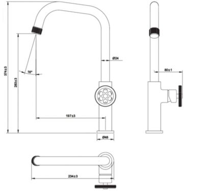 Mitigeur évier noir mat Essebagno Indus