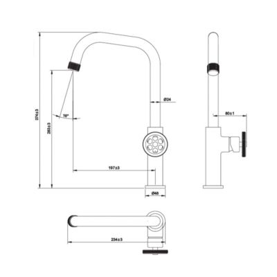 Mitigeur évier or brossé Essebagno Indus