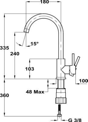 Mitigeur évier or brossé Essebagno Kiwo